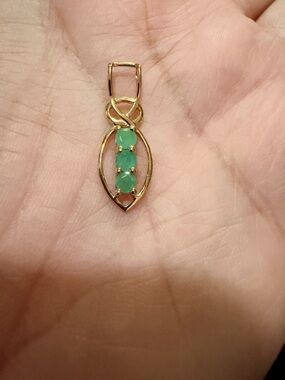 Goldplate with Emerald gemstone Pendant